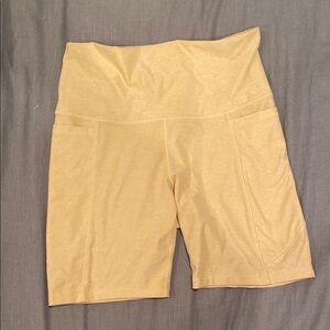 Women's Yellow High-Waisted Shorts